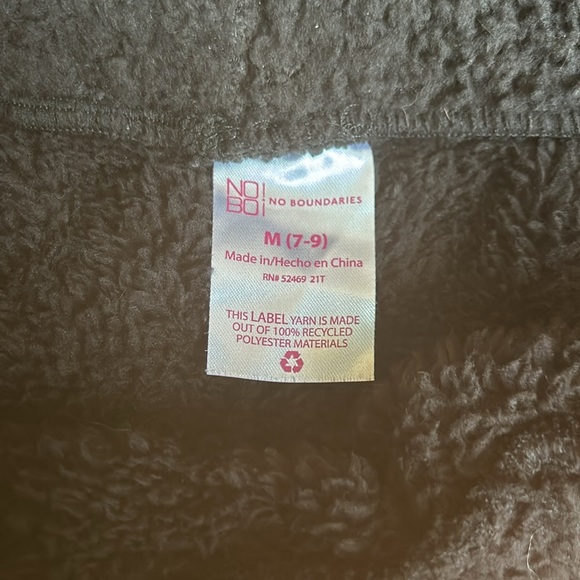 No Boundaries Black Fuzzy Pajama Pants Womens Medium Smiley Face on Pocket - Picture 7 of 9